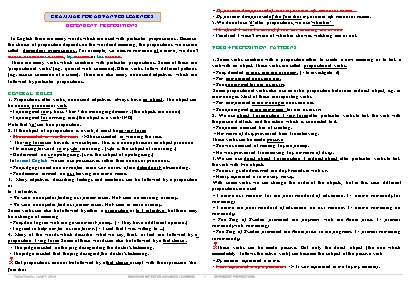 Grammar for advanced learners Dependent prepositions